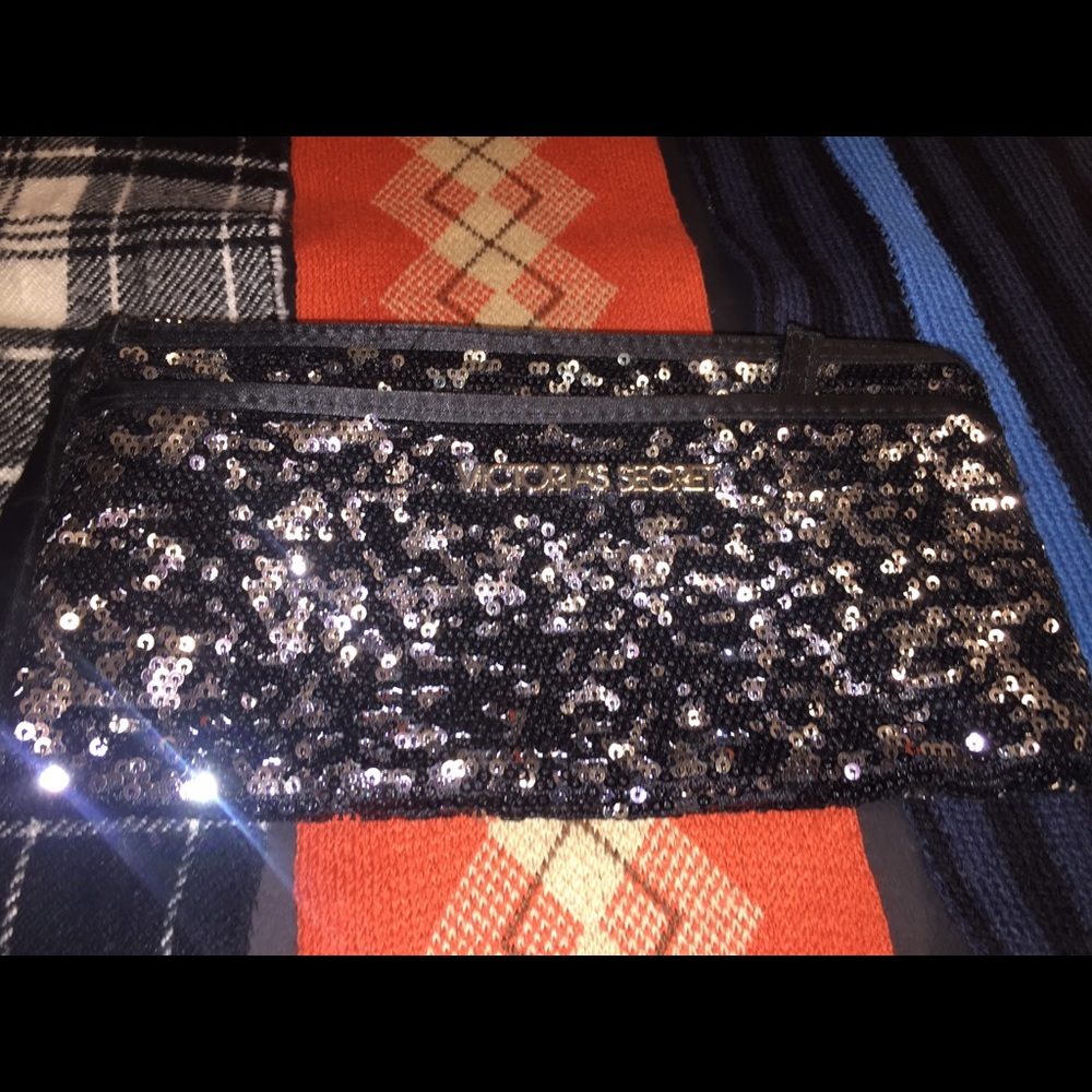 Victoria’s Secret’s Black & Silver Sequined Clutch
